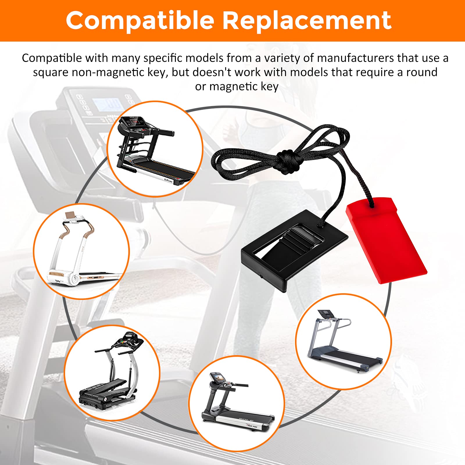 Treadmill Universal Magnet Safety Key For Most Of Nordictrack, Proform, Image, Weslo, Reebok, Epic, Golds Gym, Freemotion, And H