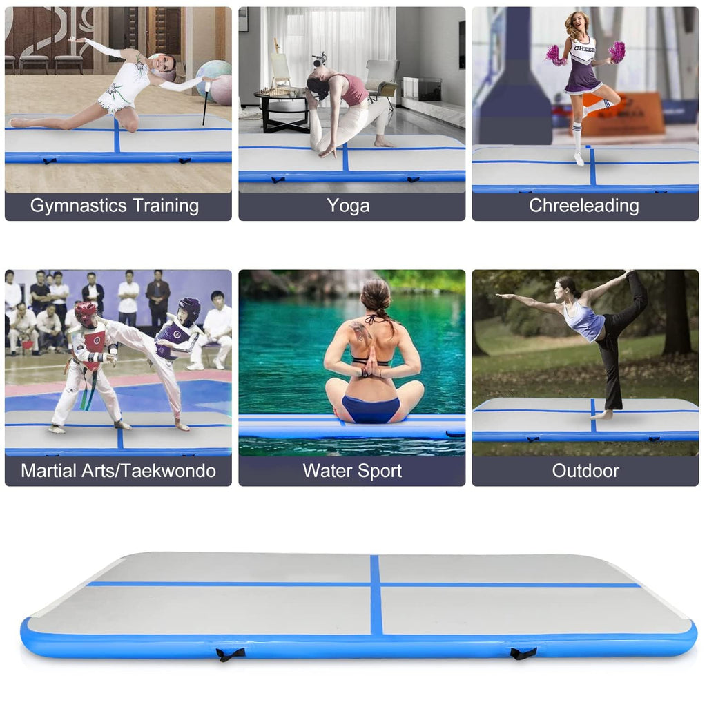 13Ft Inflatable Gymnastics Tumbling Mat 4'' Thick Air Tumble Track Gymnastics Training Mat With Electric Air Pump For Home Use/T