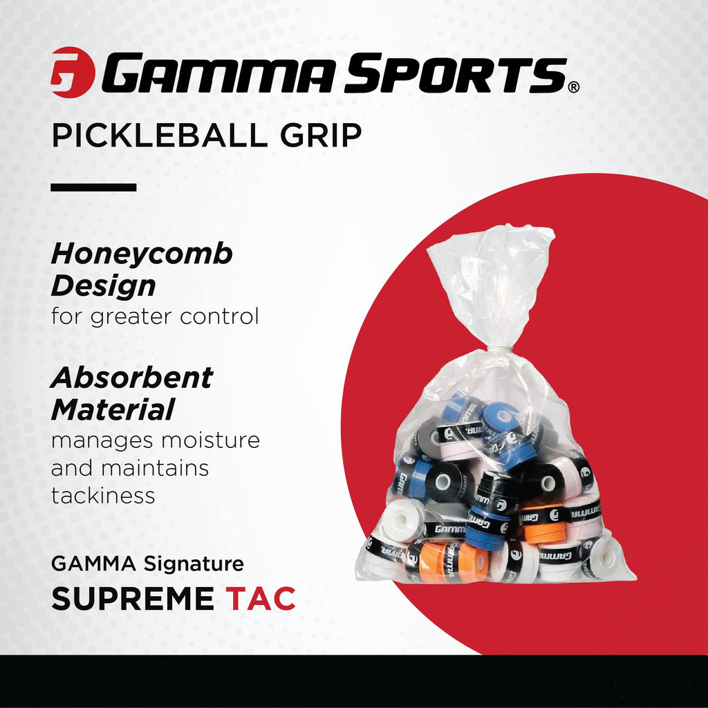 Gamma Sports Supreme Overgrip For Tennis, Pickleball, Squash, Badminton, And Racquetball Racquets, 60-Refill Bag, White