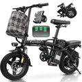 Electric Bike for Adults Teens, Commuter City Folding ebike with 560W Motor and 48V Battery, 24MPH 3-Level Pedals Assist, Dual D