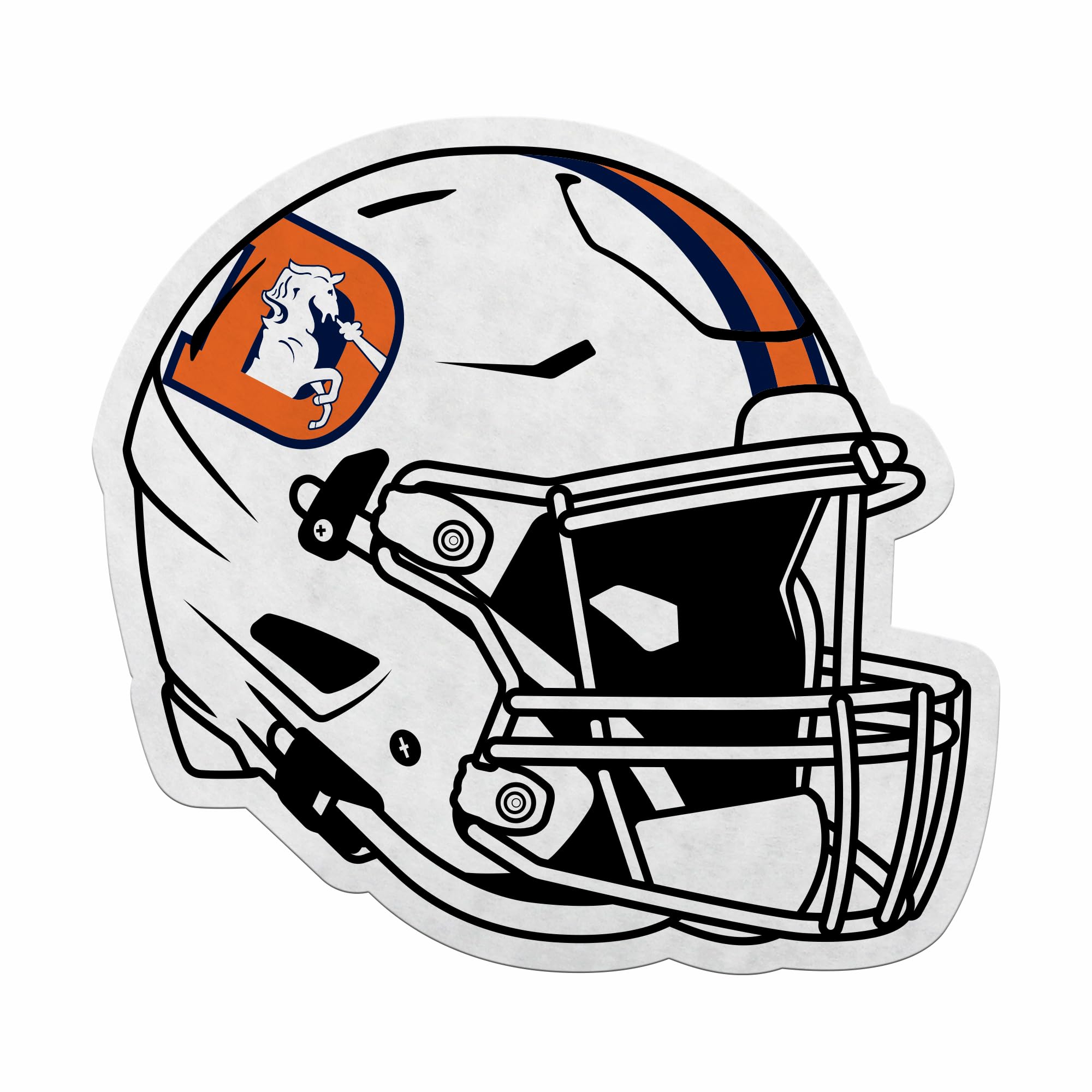 Rico Industries Nfl Football Denver Broncos White Helmet Shape Cut Pennant - Home And Living Room D  Cor - Soft Felt Ez To Hang