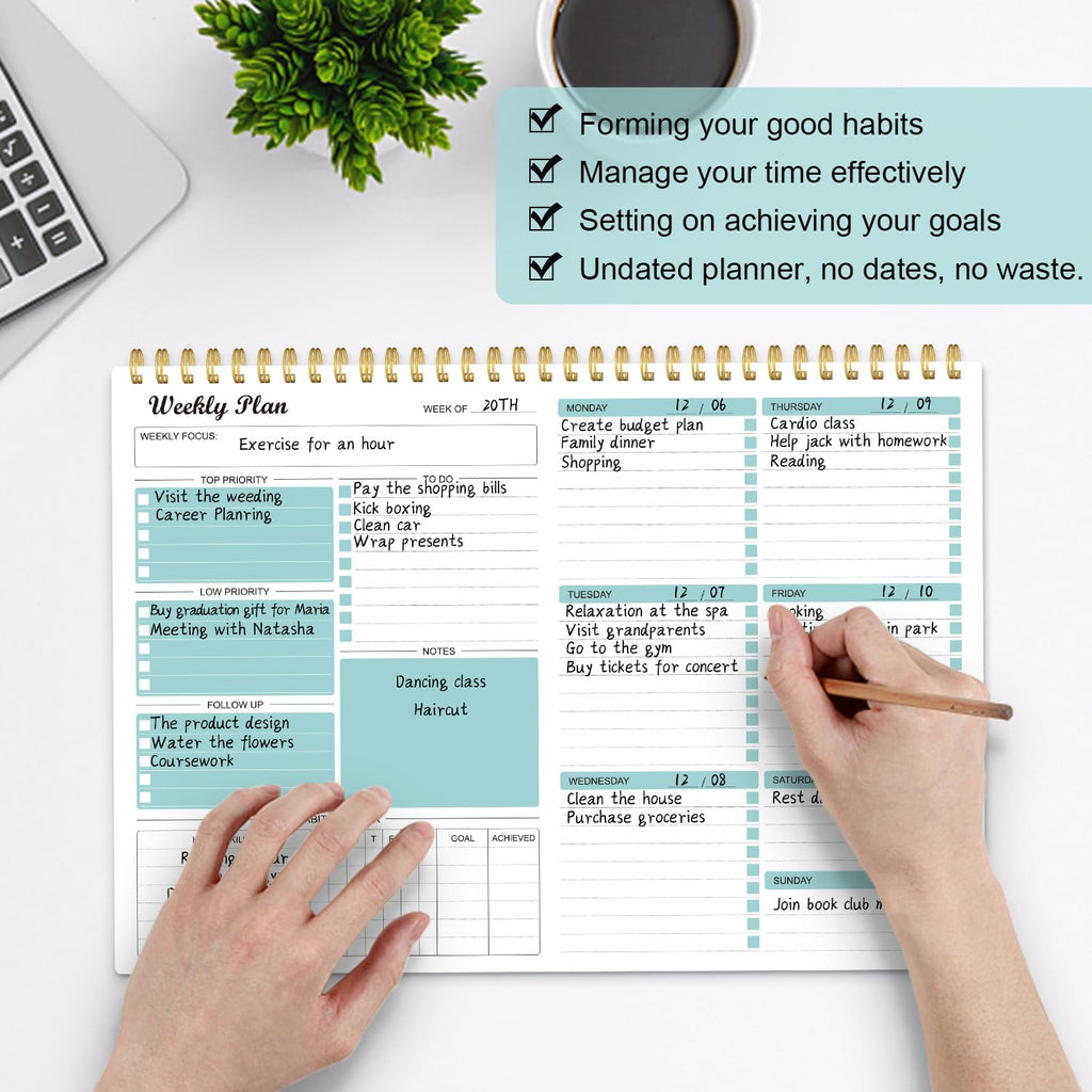 Weekly Planner Notepad Undated Weekly Goals Schedule Planner To Do List Notebook Planning Pad Calendars Organizers Habit Tracker