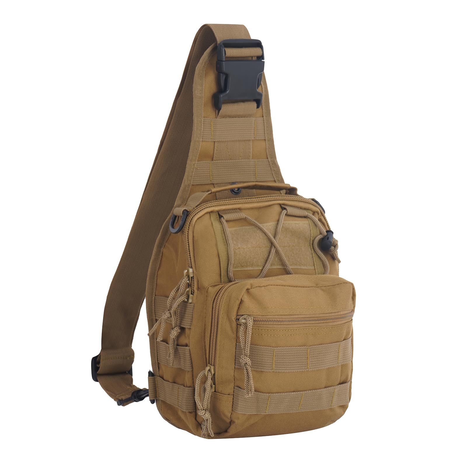 FAMI Outdoor Tactical Bag Backpack, Military Sport Bag Pack Sling Shoulder Backpack Tactical Satchel for Every Day Carry (Tan)