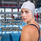 Water Gear Natural Rubber Swim Bubble Cap (White, Large)