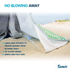 Sunlit Silky Soft 85X72 Boho Sand Proof Beach Blanket Sand Proof Mat With Corner Pockets And Mesh Bag For Beach Party, Travel, C