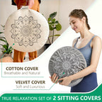 Hihealer Meditation Cushion Floor Pillow - With 2 Sets Of Comfortable Meditation Pillow Large Floor Mat Buckwheat Seat Tibetan Z