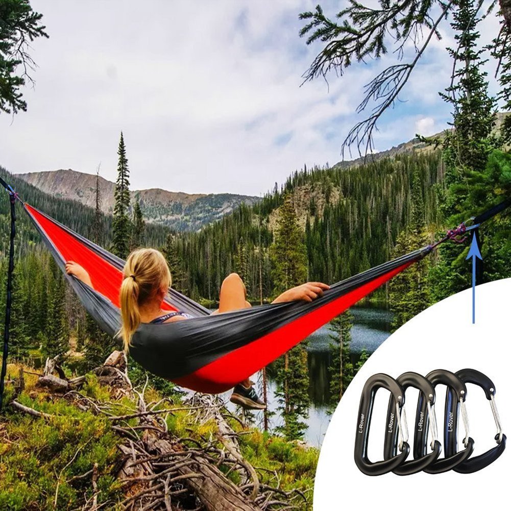 L-Rover Carabiner,12Kn Lightweight Heavy Duty Carabiner Clips,Aluminium Wiregate Caribeaners For Hammocks,Camping, Key Chains, O