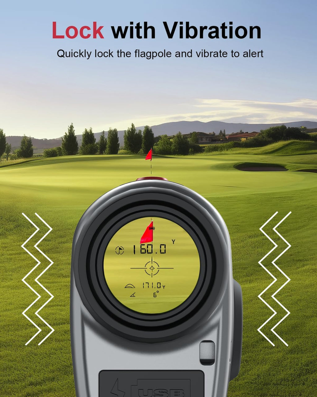 Deason Golf Rangefinder With Slope, 1,300 Yards Laser Range Finder Golf For Tournament, 6X Magnification, Flag Lock Vibration, C