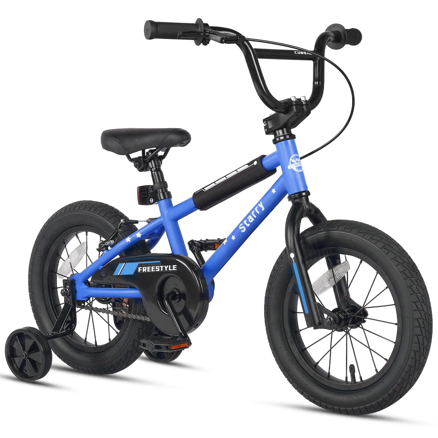 cubsala 14 Inch Little Kids Bike BMX Style Bicycle with Training Wheels Coaster Brake for 3 4 5 Years Old Boys Girls, Blue