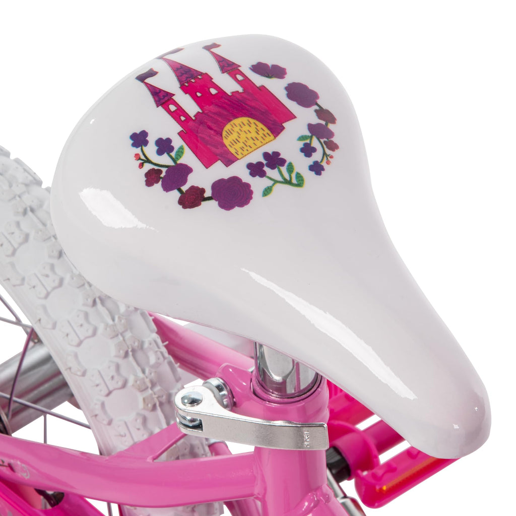 Huffy Disney Princess 12'' Pink Girls' Bike, Ideal For Ages 3-5 Years Old, Removable Training Wheels, Sturdy And Durable, Heart