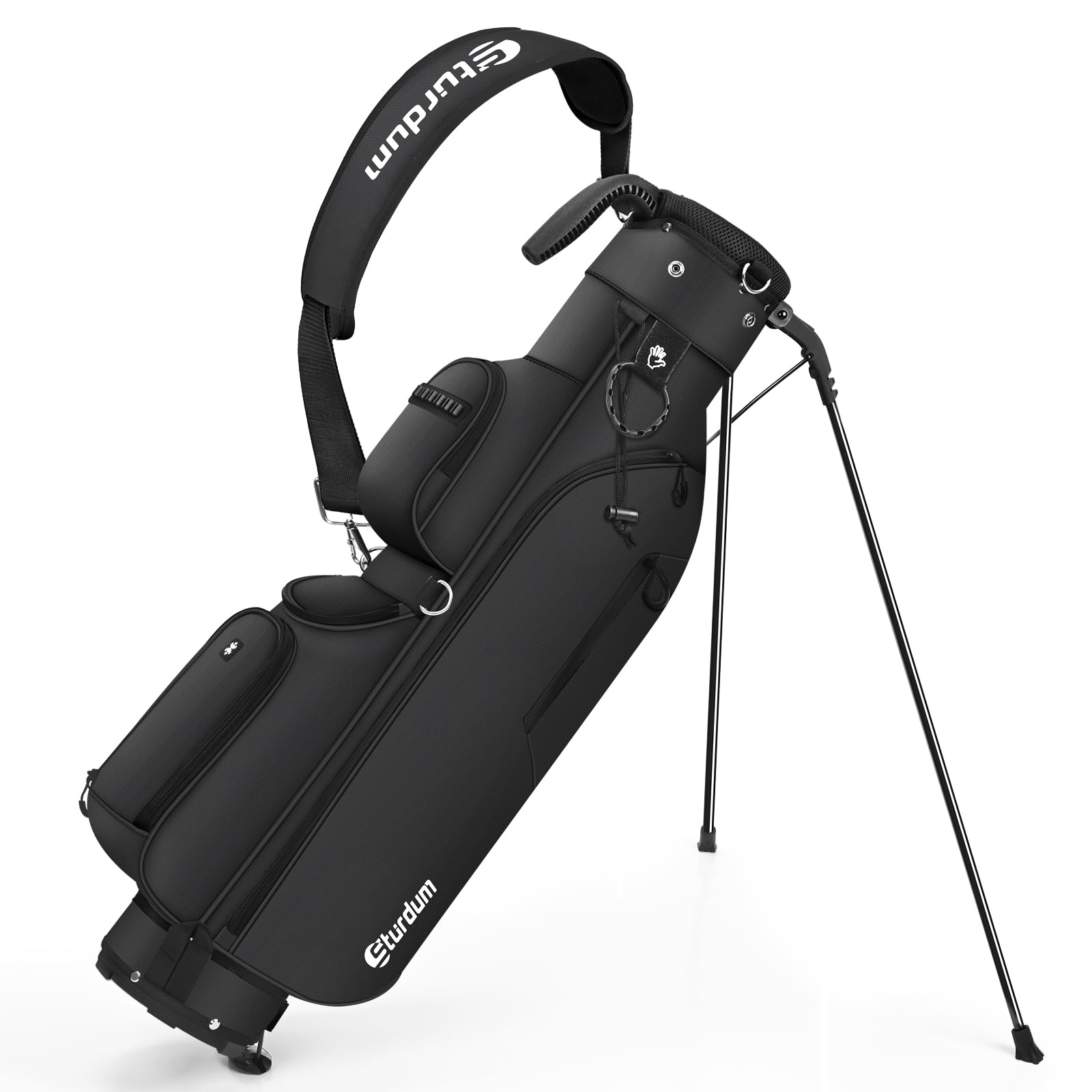 Golf Stand Bag, Lightweight Par 3 Golf Bag with 3 Way Dividers 900D Weatherproof Oxford, 3.7lbs Compact Yet Spacious Pitch N Put