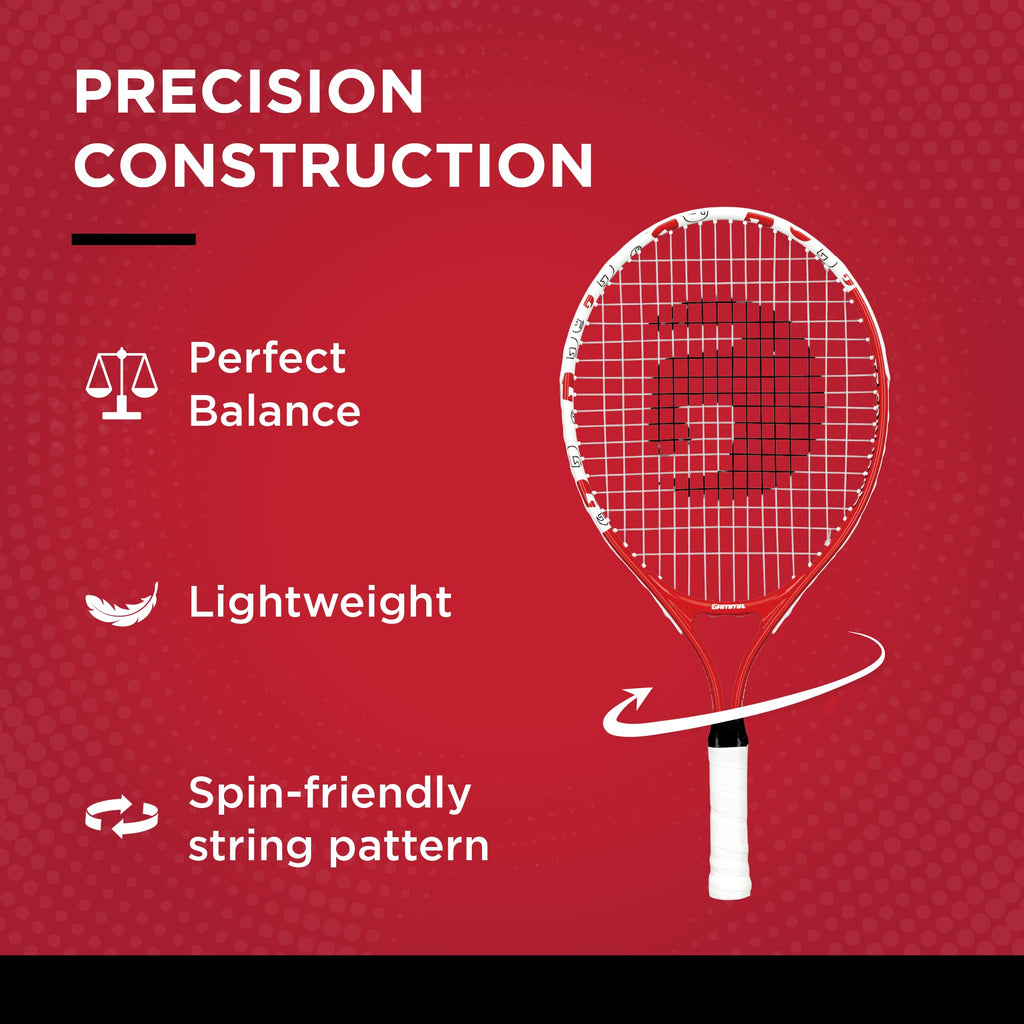 Gamma Sports Junior Tennis Racquet: Quick Kids 21 Inch Tennis Racket - Prestrung Youth Tennis Racquets For Boys And Girls - 93 I