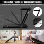 Goplus 2 In 1 Folding, Superfit Under Desk Electric Treadmill, 2.25Hp Installation-Free With Blue Tooth Speaker, Remote Control,