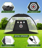 Golf Net, 10X7Ft Golf Practice Net With Tri-Turf Golf Mat, All In 1 Home Golf Hitting Aid Nets For Backyard Driving Chipping Swi