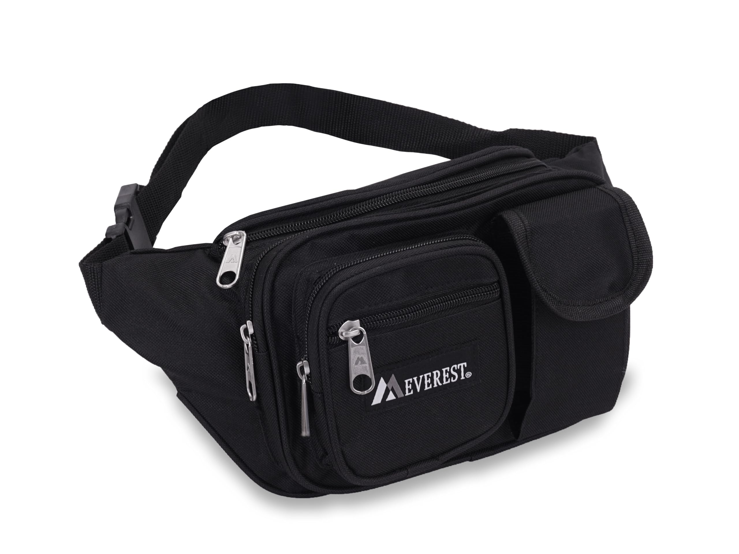 Everest Multiple Pocket Waist Pack, Black, One Size,044Mdh-Bk