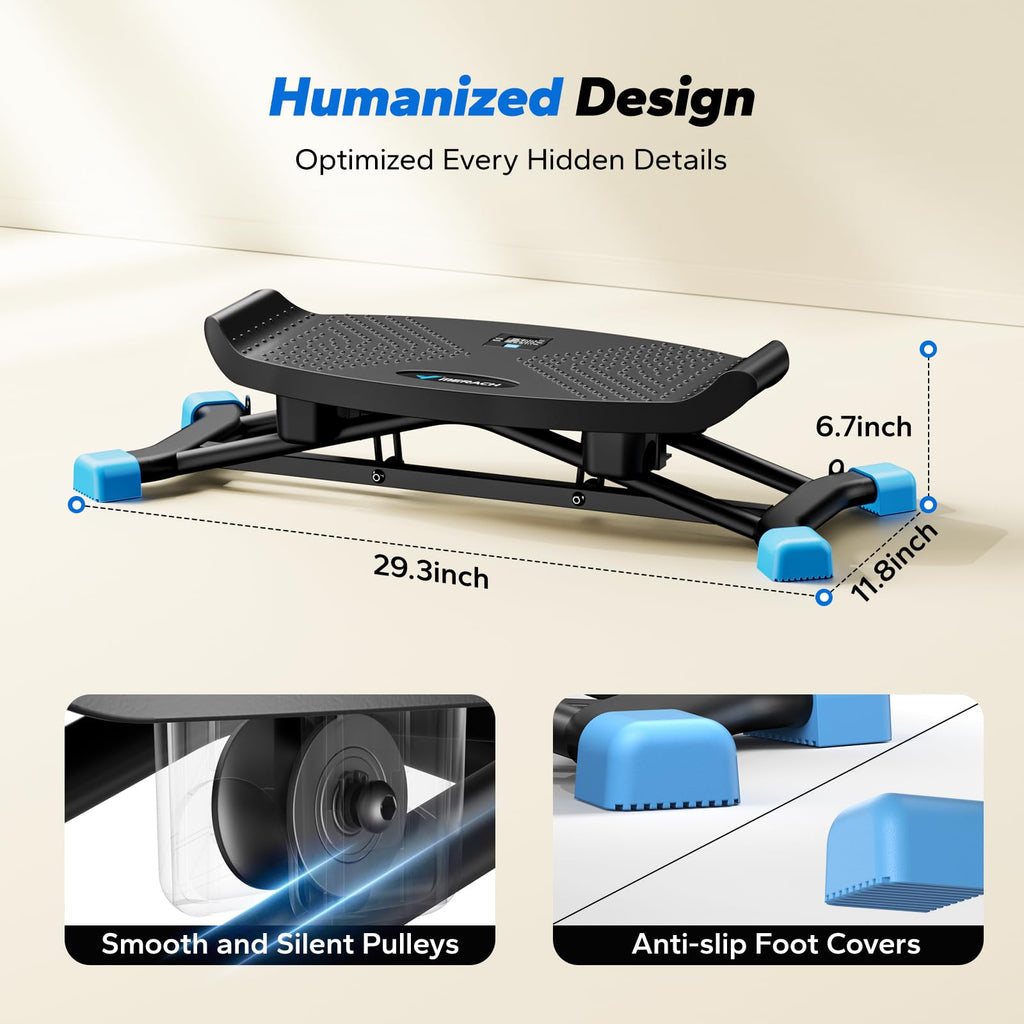 MERACH Balance Board for adults, Mini Stepper with Resistance Bands, Portable Wobble Board Featuring LCD Monitor, 300 lbs Capaci