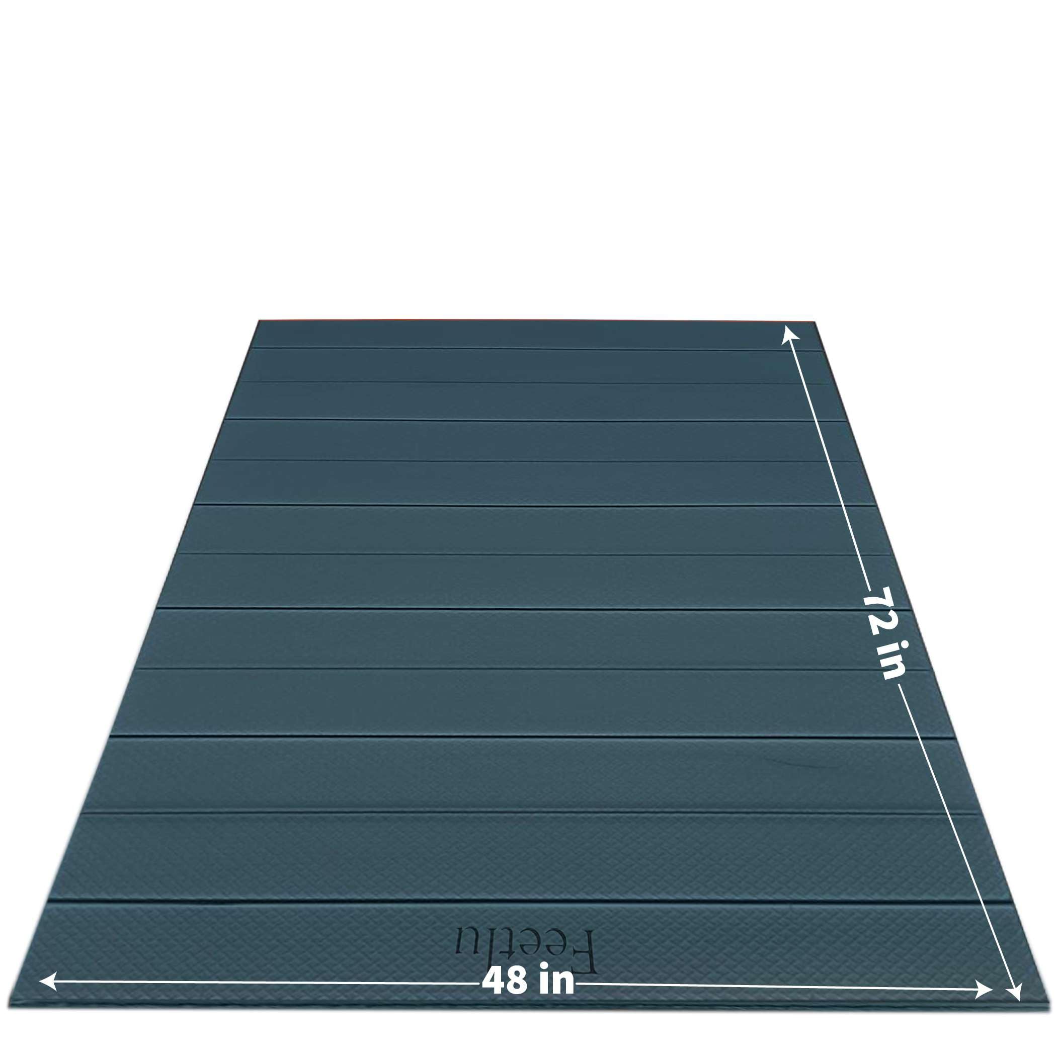 Feetlu Foldable Large Yoga Mat: Extra 1/3 Inch Thick Workout Mat For Home Gym And Travel - Anti-Slip Folding Exercise Mat For Yo