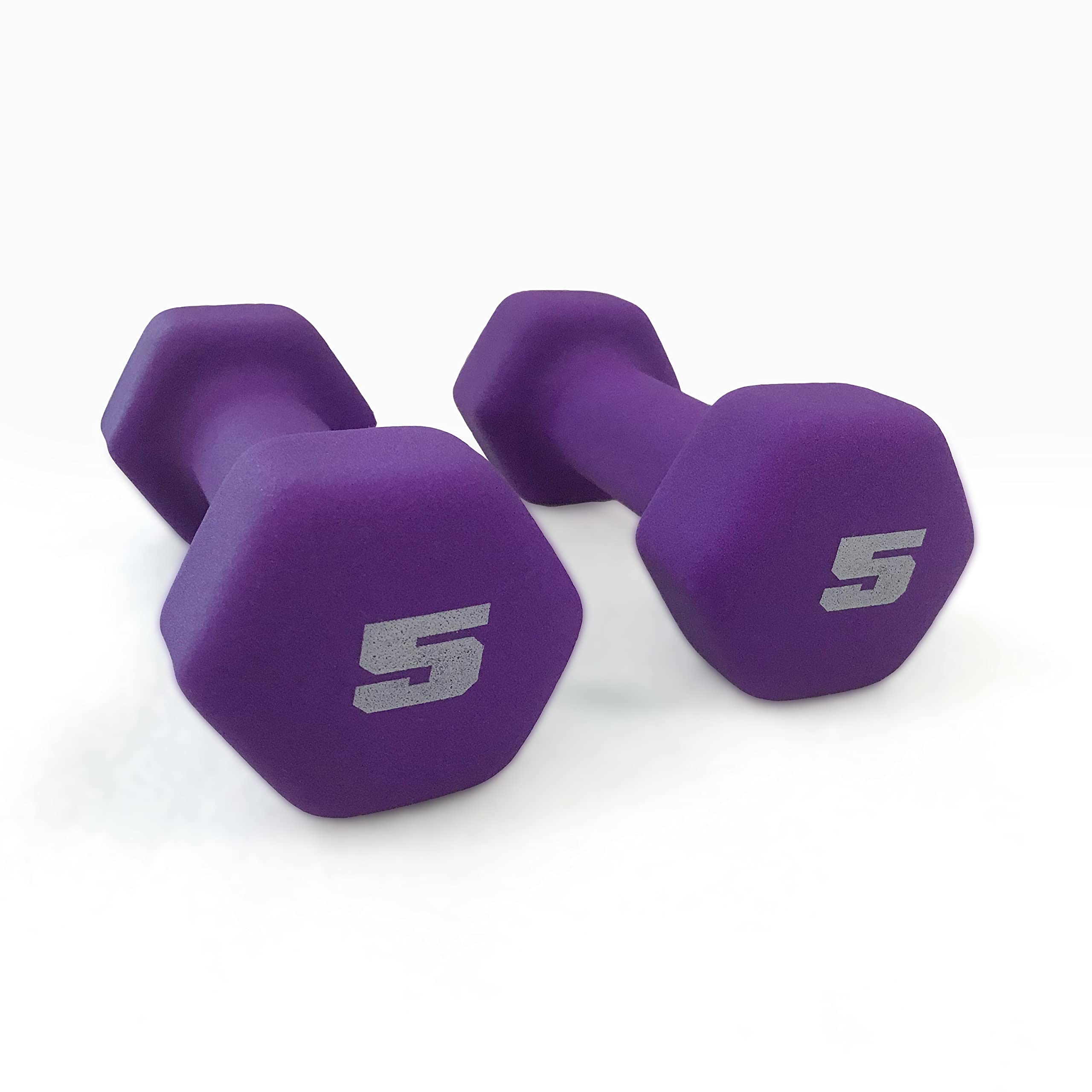 Cap Barbell Neoprene Dumbbell Weights, 5 Lb Pair, Violet