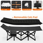 Fragess Portable Camping Cot, Sleeping Cots For Adults, 28 Extra Wide Heavy Duty Folding Cot Max Load 600Lbs With Thick Mattress