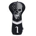 Caiobob Mytag Golf Skull Skeleton Head Cover Golf Club Black Leather Headcovers Set Fits Driver Fairway Wood Hybrid (1Pc Driver 