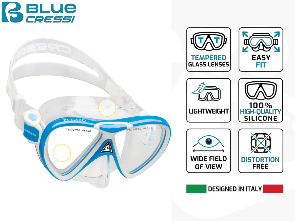 Cressi Mini Bonete Pro Dry Set, Blue/White, S/M