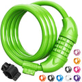 Titanker Bike Lock, 4 Feet Security Resettable Combination Coiling Bike Cable Locks With Mounting Bracket, 1/2 Inch Diameter (Gr