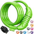 Titanker Bike Lock, 4 Feet Security Resettable Combination Coiling Bike Cable Locks With Mounting Bracket, 1/2 Inch Diameter (Gr