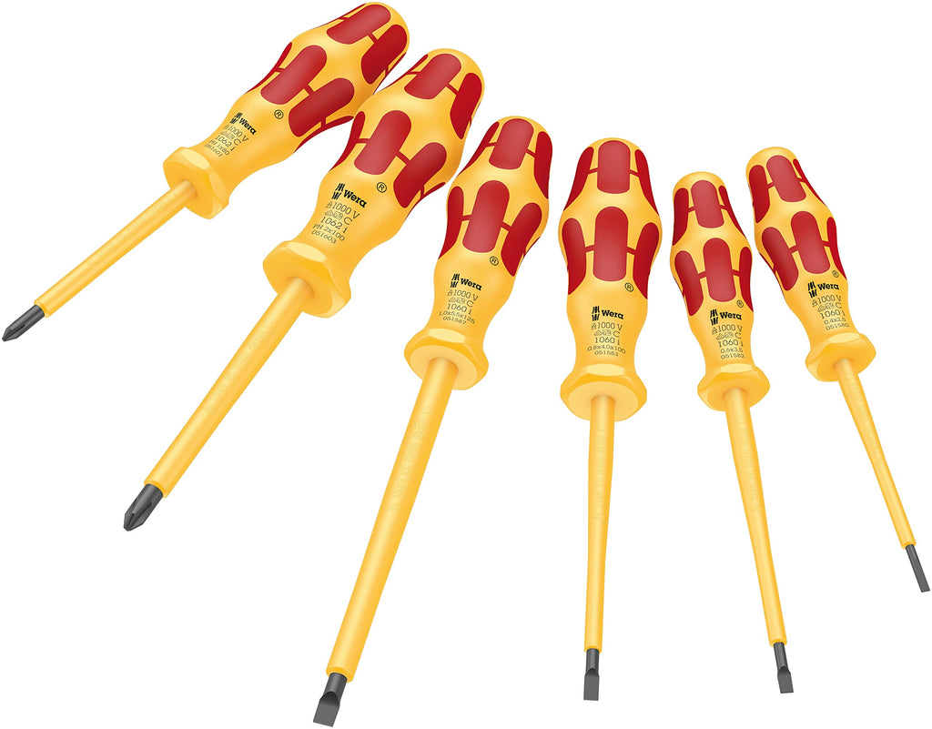 Wera 1060 I/1062 I/6 Kraftform Vde Screwdrvr Set 6 Pieces