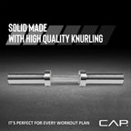 CAP Barbell 2 Solid Olympic Dumbbell Handle, No Collars, Chrome (New Version)