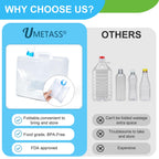 Umetass 4 Gallon Water Storage Cube Bpa Free Collapsible Water Container With Spigot, Camping Water Storage Carrier Jug For Outd
