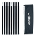 Adjustable Tent Poles - Portable Steel Rods For Camping Tarps And Canopies, 2 Sets Of Black Lightweight Poles For Shelter And Sh