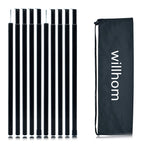 Adjustable Tent Poles - Portable Steel Rods For Camping Tarps And Canopies, 2 Sets Of Black Lightweight Poles For Shelter And Sh