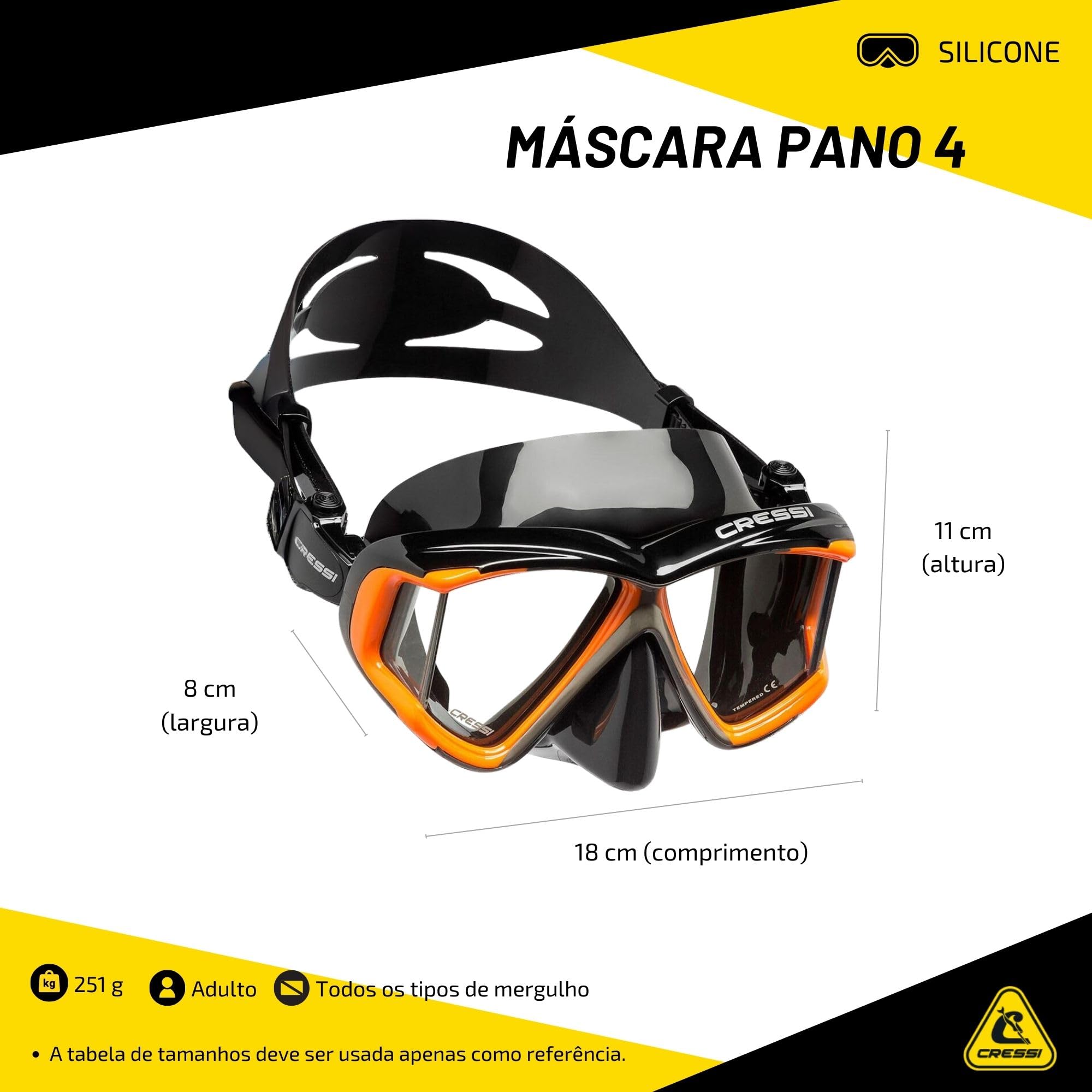 Cressi Pano 4, Black/Black