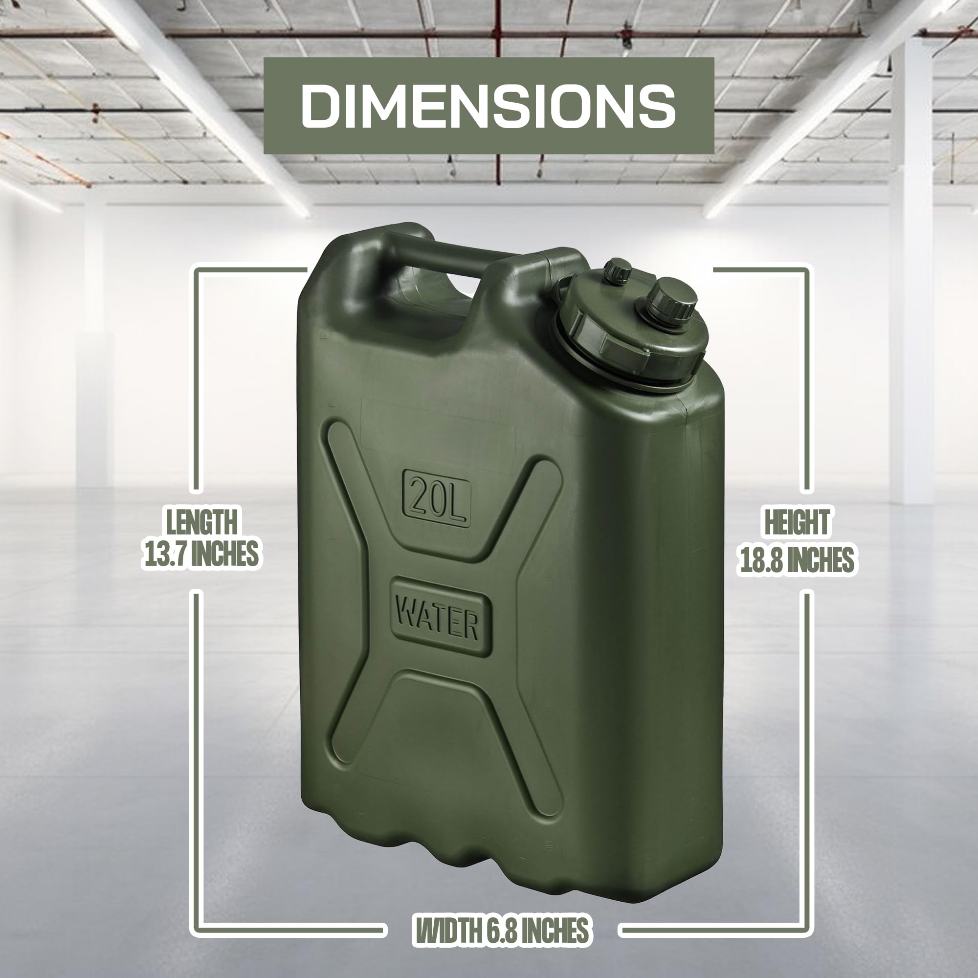 Scepter 3-Pack Portable Water Container, Military Style Storage For Camping, 5 Gallon