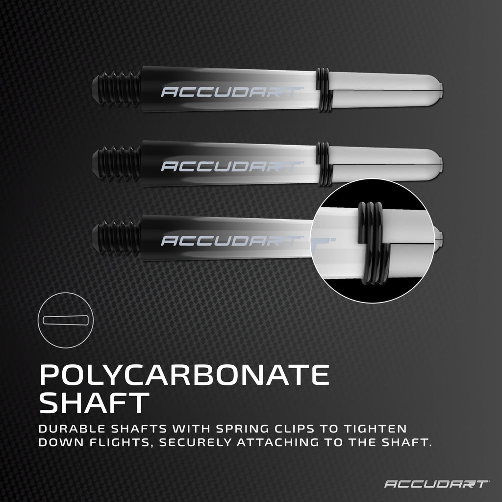 Accudart Steel Tip Dart Set 3.0 - Gunmetal Finish Steel Barrel - Hybrid Grip - Polycarbonate Shafts - Standard Shape Flights - D