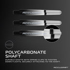 Accudart Steel Tip Dart Set 3.0 - Gunmetal Finish Steel Barrel - Hybrid Grip - Polycarbonate Shafts - Standard Shape Flights - D