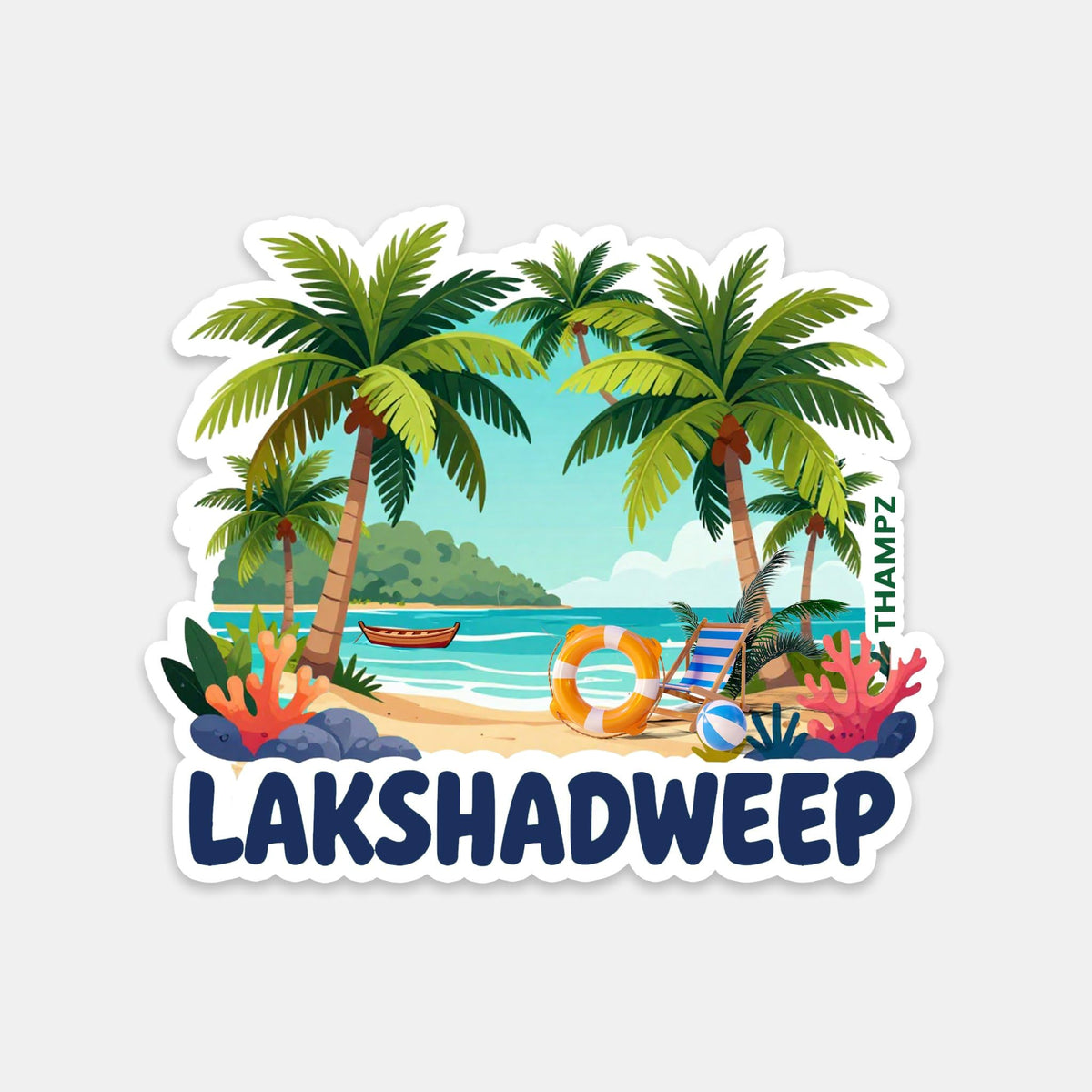 THAMPZ Lakshadweep 3D Embossed Flexible Fridge Magnet 0.5mm Decorative with Strong Hold | Refrigerator Magnet for Notes, Photos