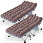 Xxl Camping Cots Extra Width Camping Bed With Comfortable Mat 2 Pack Oversize Sleeping Cots For Adults Cots With Carry Bag For A
