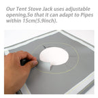 Flasld Tent Stove Jack 12   12 With 4-6Inch Expandable Hole, Grey Fireproof Hole Protector For Camping Tent Stove