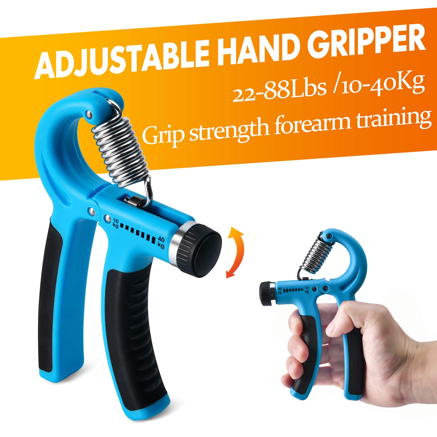 Imenseas Hand Grip Strengthener 7 Pack Adjustable Hand Gripper Finger Stretcher Resistance Extensor Bands Finger Exerciser Grip