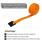 Lashing Strap Short Orange 1'' X 6.5 Ft, Cam Buckle Tie Down Straps Heavy Duty Secure Straps Up To 700 Lbs Capacity For Motorcyc