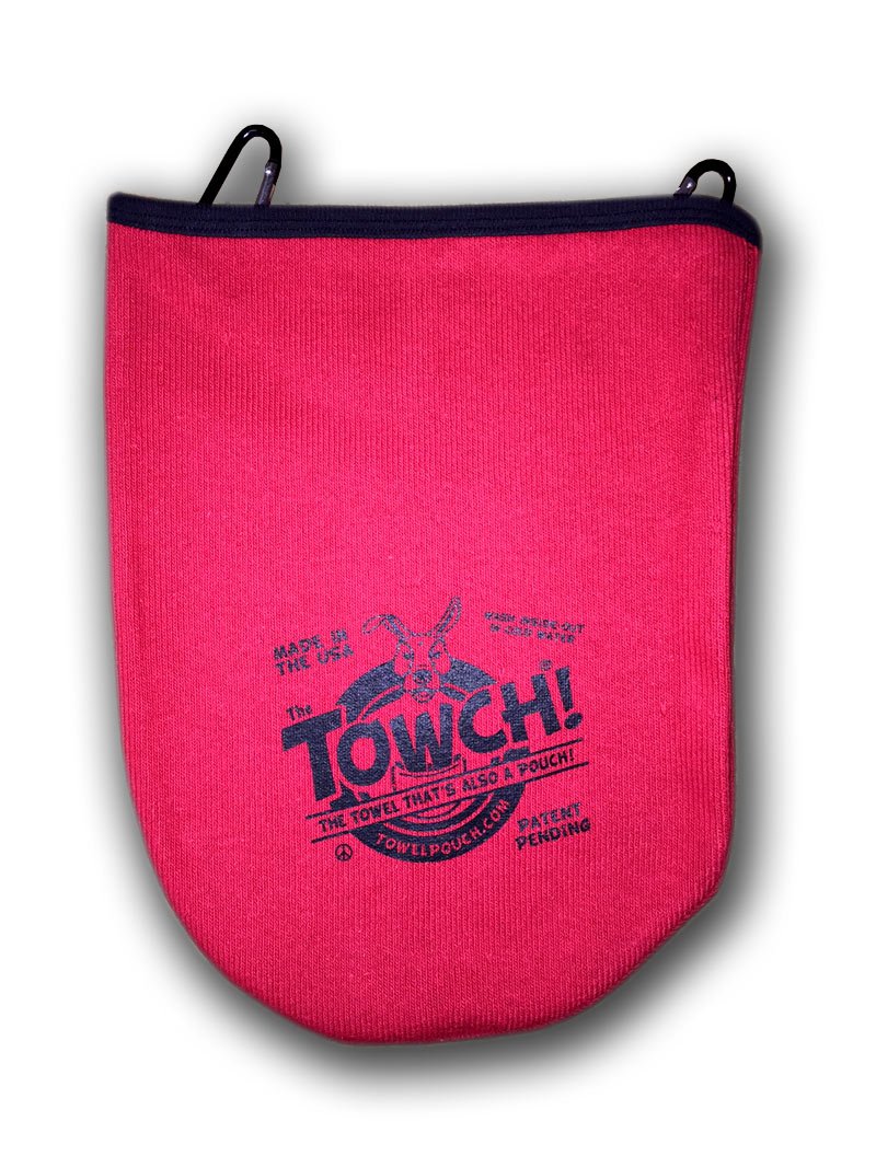 Towch? Disc Golf Towel Pouch - 3 to 5 Disc Bag - Choice of 11 Colors - (Rowdy Red)