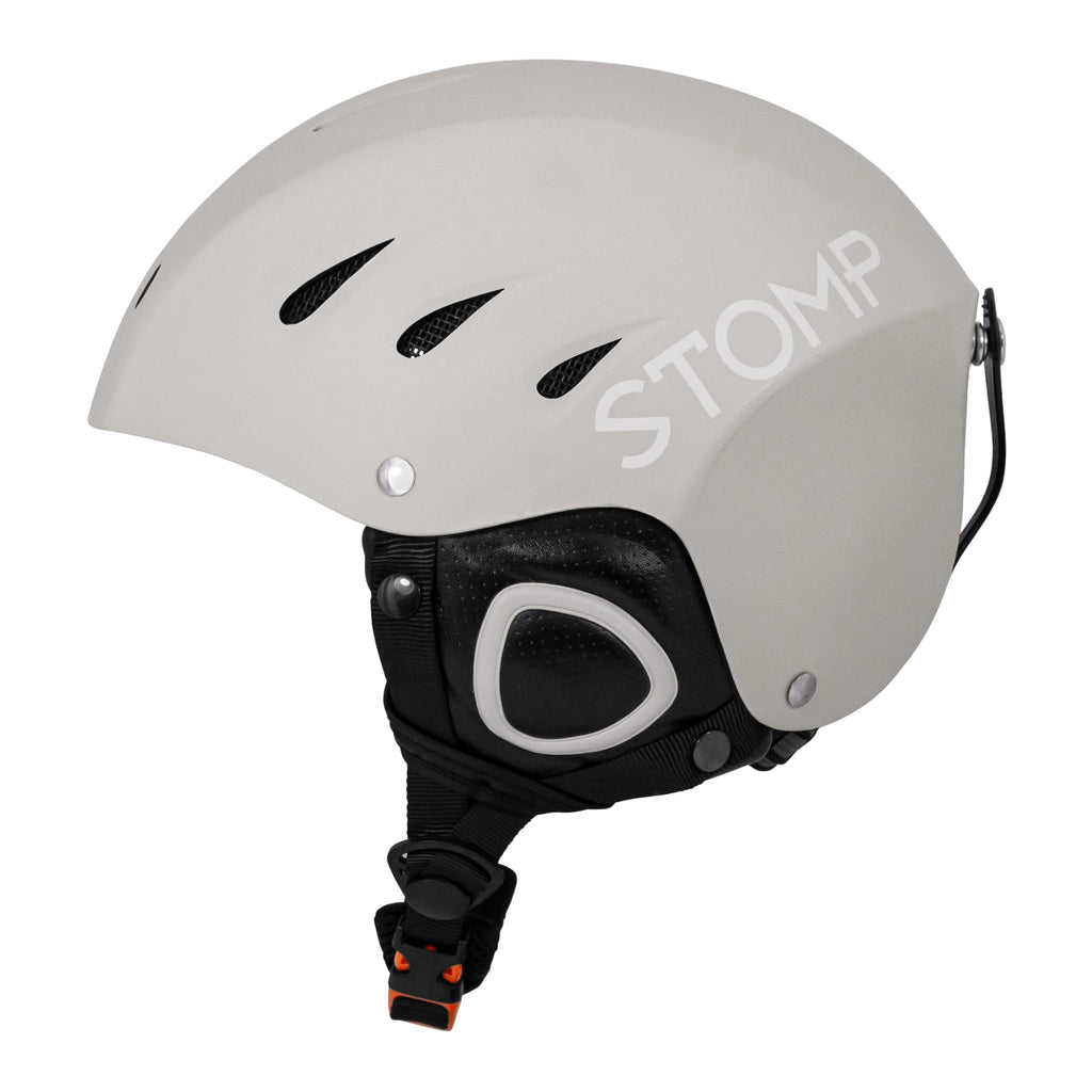Stomp Ski & Snowboarding Snow Sports Helmet With Build-In Pocket In Ear Pads For Wireless Drop-In Headphone (Matte Grey, X-Large