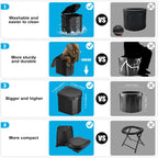 Portable Camping Toilet, Folding Toilet For Adults With Lid And Retractable Toilet Paper Holder,Waterproof Porta Potty With Carr