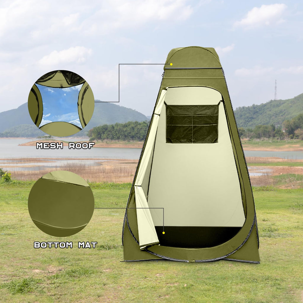 Brian & Dany Pop Up Shower Tent, Portable Changing Tent With Rain Shelter & Windows, Privacy Camping Tent For Hiking Beach, Upf