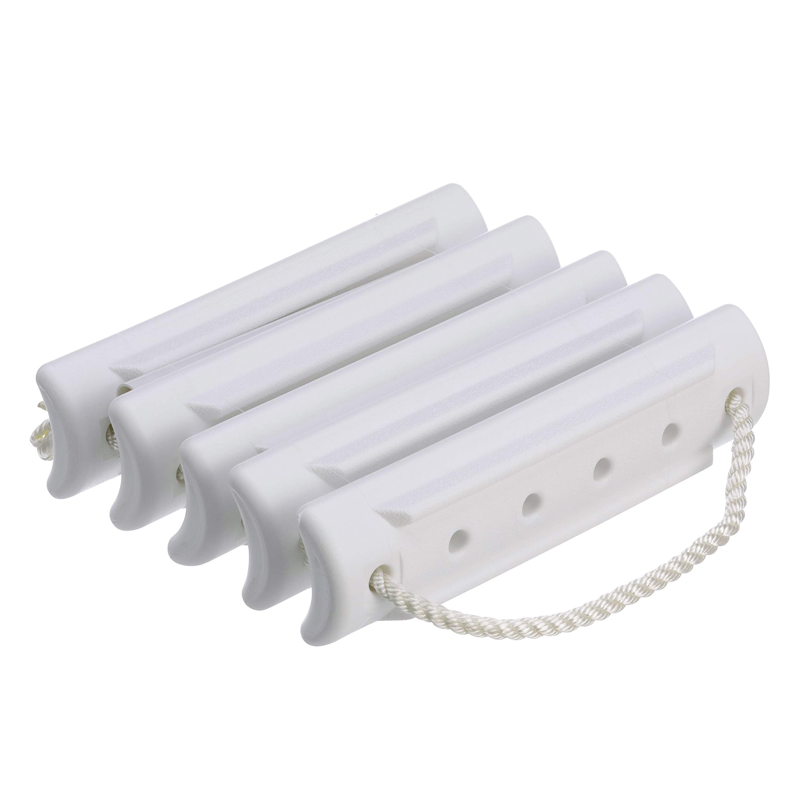 Attwood 11865-4 Rope Ladder, 5-Step, 11 -Inch-Wide Blow-Molded Steps, Textured Step Surfaces, Nylon Rope