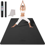 Cambivo Large Yoga Mat For Men And Women 1/3 & 1/4 Inch Thick, 72'' X 48'' Extra Wide Workout Mat, Exercise Fitness Tpe Mat For