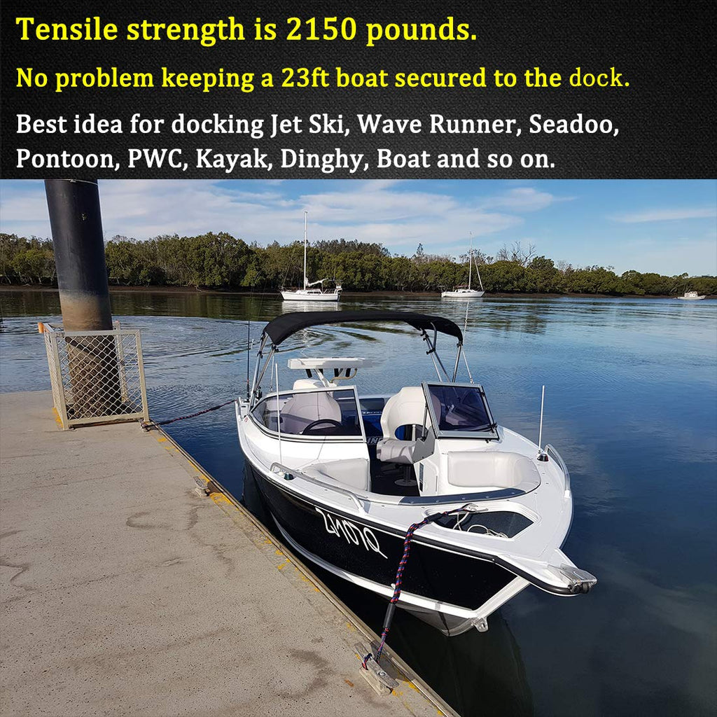 Botepon Boat Bungee Dock Lines, Jet Ski Accessories, Quick And Easy Dock Rope For Pwc Jet Ski Seadoo Waverunner Pontoon Boat Bas