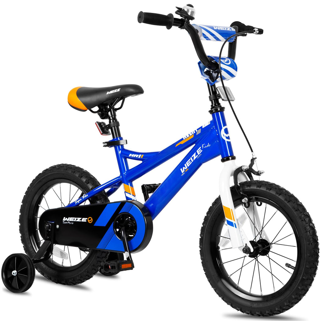 WEIZE Kids Bike, 14 Inch Children Bicycle for Boys Girls Ages 3-5 Years Old, Rider Height 35-42 Inch, Coaster Brake, Blue