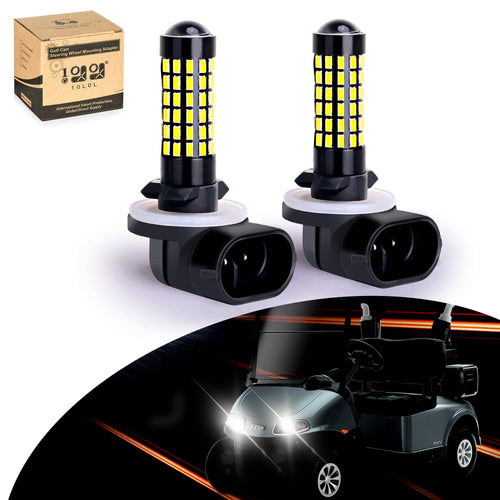 10L0L Golf Cart Headlight Bulb Lights For Ezgo Club Car Ds Precedent, Super Bright Fog Light Bulbs Golf Cart Light Kit White(Mus